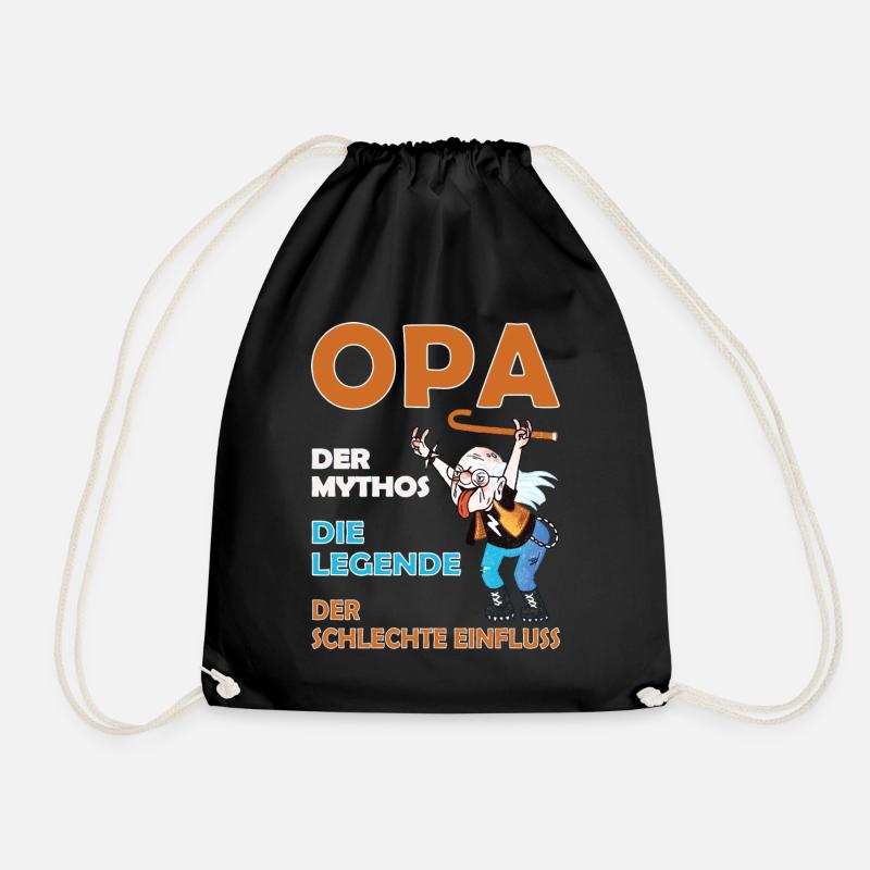Opa der schlechte Einfluss - Turnbeutel - Schwarz