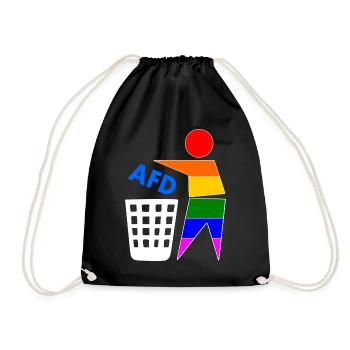 Fck afd - halte deine umwelt sauber - Turnbeutel - Schwarz - Vorne