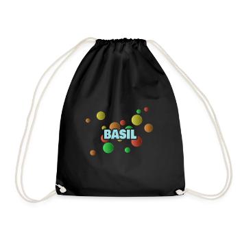 Geschenk für Basil - Turnbeutel - Schwarz - Vorne
