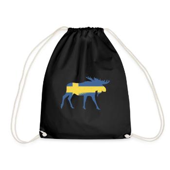 Schweden Schwede Schwedisch Elch Geschenk - Turnbeutel - Schwarz - Vorne