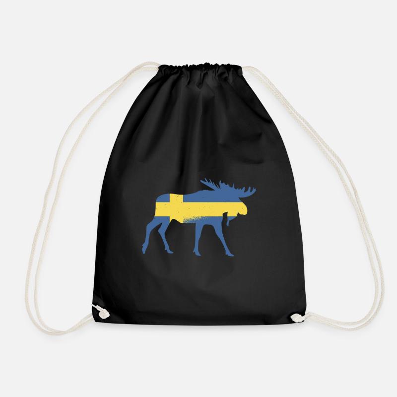 Schweden Schwede Schwedisch Elch Geschenk - Turnbeutel - Schwarz