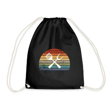Grill BBQ Grill Master Chef Gift - Drawstring Bag - black - Front