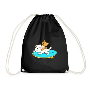 Balades en chat sur une planche de surf pour chien - Sac de sport léger - noir - Devant
