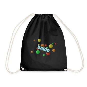 Geschenk Dario - Turnbeutel - Schwarz - Vorne