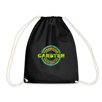Geschenk für Carsten - Turnbeutel - Schwarz - Vorne
