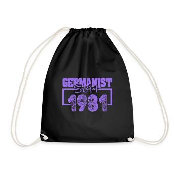 Germanist 1981 - Drawstring Bag - black - Front