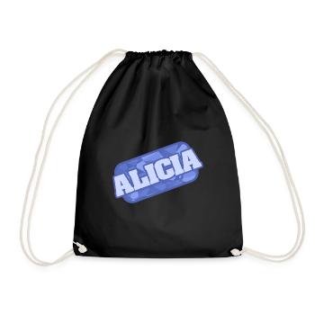 Geschenk für Alicia - Turnbeutel - Schwarz - Vorne