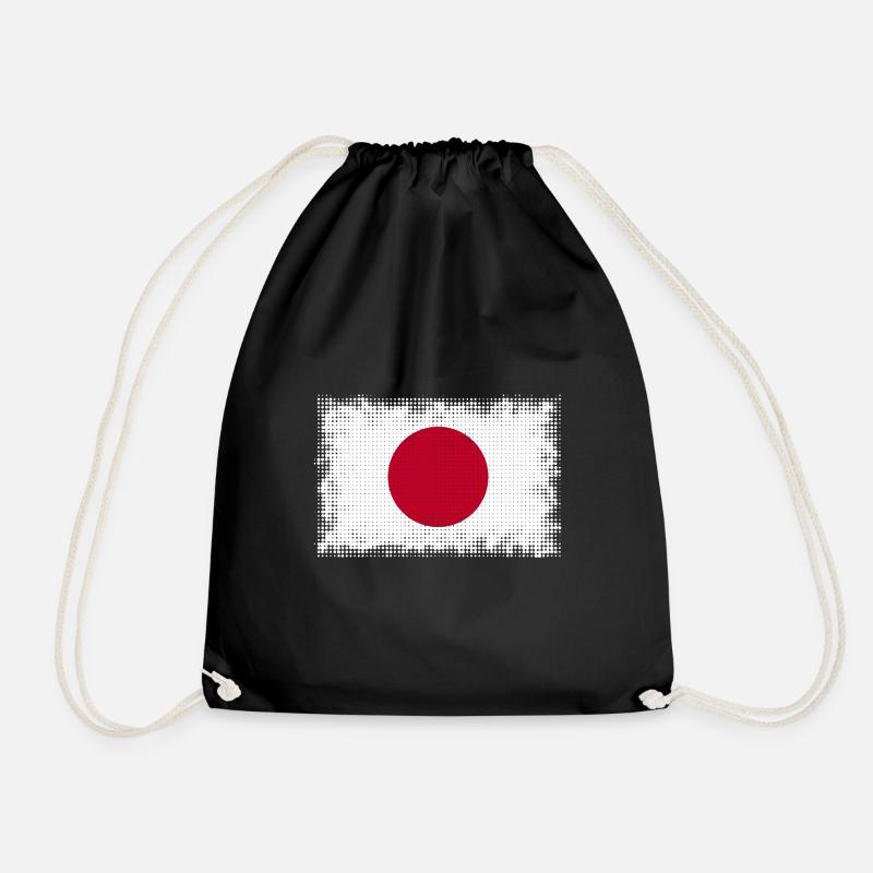 Country: Japan - Drawstring Bag - black