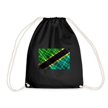 Geschenk für Tansania - Turnbeutel - Schwarz - Vorne