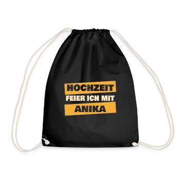 Anika as a bachelor party - Drawstring Bag - black - Front