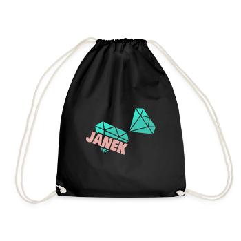 Janek as a dad - Drawstring Bag - black - Front