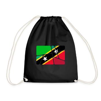 Land Flagge St. Kitts und Nevis - Turnbeutel - Schwarz - Vorne