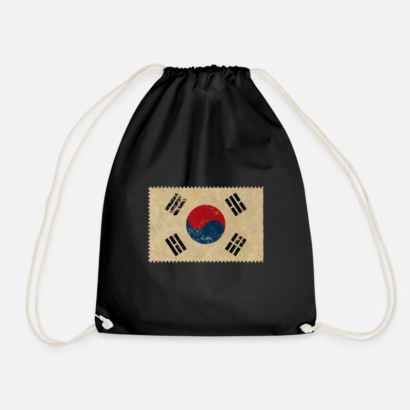 South Korea - Drawstring Bag - black