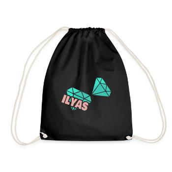 Gift for Ilyas - Drawstring Bag - black - Front