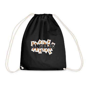 Geschenk für Angelie - Turnbeutel - Schwarz - Vorne