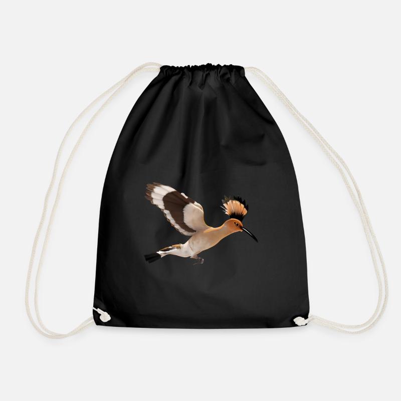 Wiedehopf Vogel Illustration - Turnbeutel - Schwarz