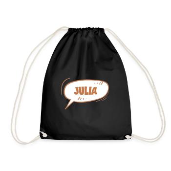 Julia als Julia - Turnbeutel - Schwarz - Vorne