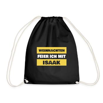 First name Isaak - Drawstring Bag - black - Front
