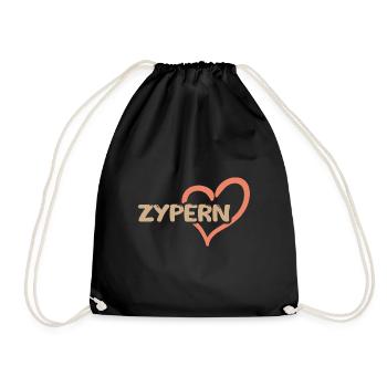 Zypern als Zypern - Turnbeutel - Schwarz - Vorne
