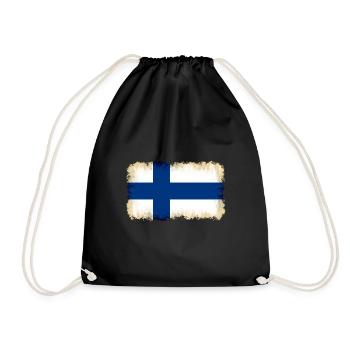 Finnland - Turnbeutel - Schwarz - Vorne