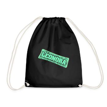 Geschenk für Leonora - Turnbeutel - Schwarz - Vorne
