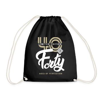 40 years forty Birthday gift 40 years - Drawstring Bag - black - Front