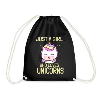 Nur ein Mädchen das Einhorn liebt - Turnbeutel - Schwarz - Vorne
