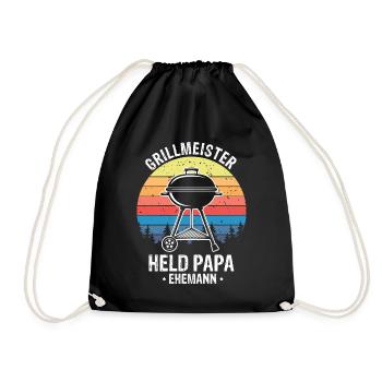 Papa Grillmeister - Turnbeutel - Schwarz - Vorne