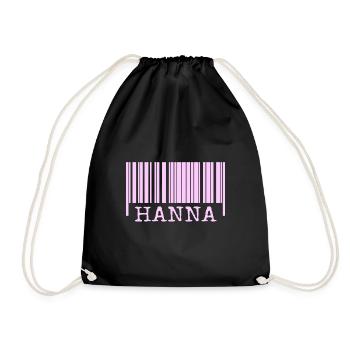 Name Hanna - Turnbeutel - Schwarz - Vorne
