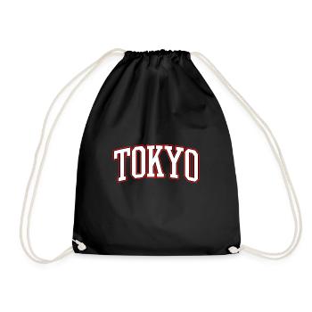 Tokyo - Japan - Schriftzug - Turnbeutel - Schwarz - Vorne