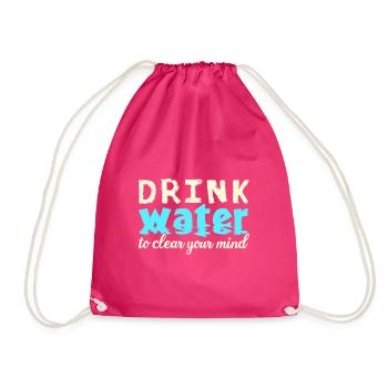 Drink Water - Turnbeutel - Fuchsia - Vorne