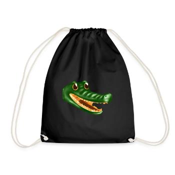 Tête de crocodile magnifiquement dessinée - Sac de sport léger - noir - Devant