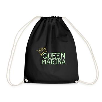 First name Marina - Drawstring Bag - black - Front