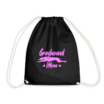 Greyhound Mom - Turnbeutel - Schwarz - Vorne