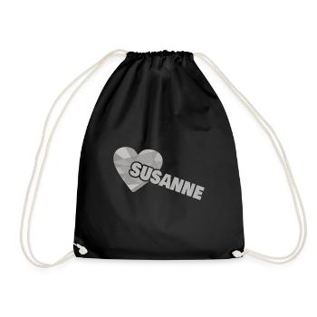 Dear Susanne, - Drawstring Bag - black - Front