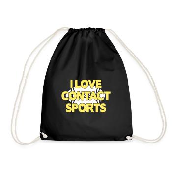 I love Contact Sports Football - Drawstring Bag - black - Front