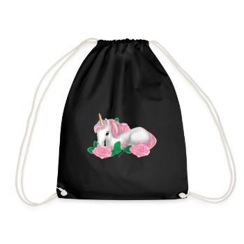 Licorne dans les roses - Sac de sport léger - noir - Devant