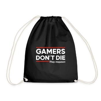 Gamers Don't Die - Gaming Zocken Zocker GAMER Nerd - Drawstring Bag - black - Front