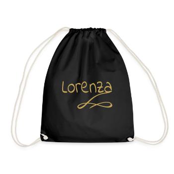 Geschenk für lorenza - Turnbeutel - Schwarz - Vorne