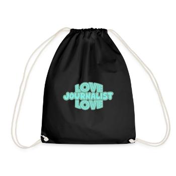 Gift for Journalist - Drawstring Bag - black - Front