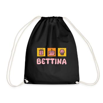 Vorname Bettina - Turnbeutel - Schwarz - Vorne