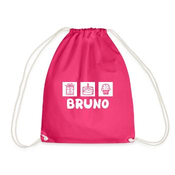 Vorname Bruno - Turnbeutel - Fuchsia - Vorne