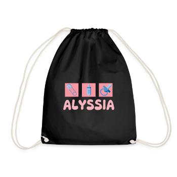 Geschenk für Alyssia - Turnbeutel - Schwarz - Vorne