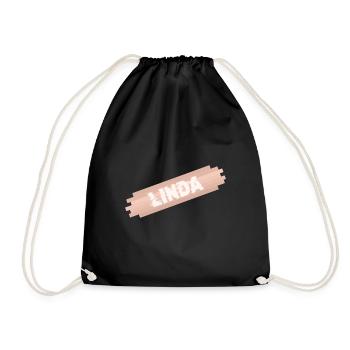 First name Linda - Drawstring Bag - black - Front