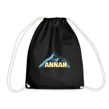 Frauenname Annah - Turnbeutel - Schwarz - Vorne