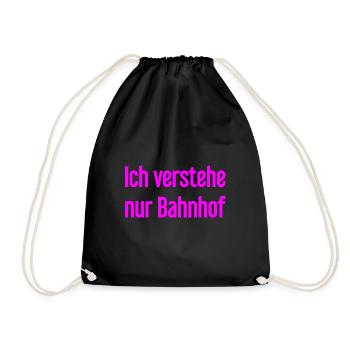 I only understand train station - Drawstring Bag - black - Front