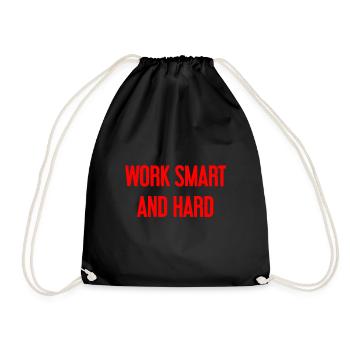 Work Smart and Hard – Erfolgs-Motto für Macher - Turnbeutel - Schwarz - Vorne