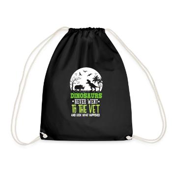 Vet profession veterinary dinosaur gift idea - Drawstring Bag - black - Front