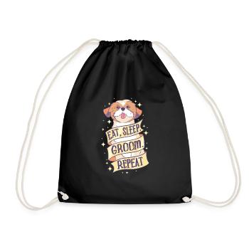 Dog Groomer Dogstyler Groomer Dog Grooming - Drawstring Bag - black - Front