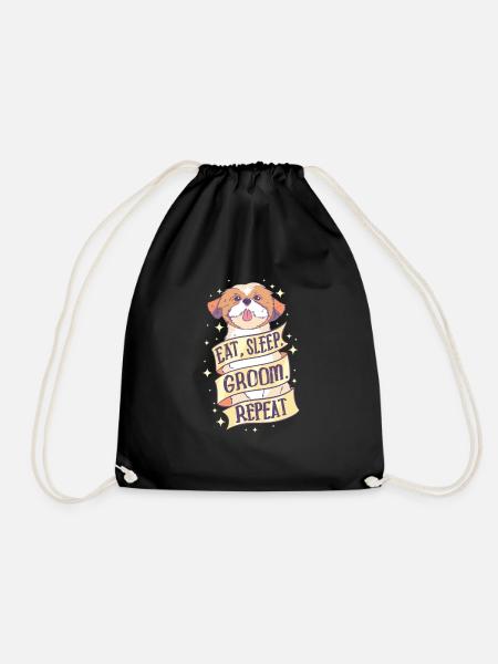 Dog Groomer Dogstyler Groomer Dog Grooming - Drawstring Bag - black